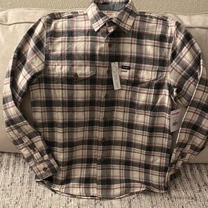 New Men’s Wrangler Epic Soft Button Up Flannel Shirt Medium